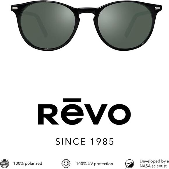 Revo Sierra Polarized Sunglasses RE 1161 01 Gloss Black Smoky Green Japan NEW - Picture 2 of 7